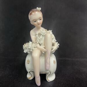vintage ballerina bone china spaghetti figurine dainty girl 1950s girlcore cute